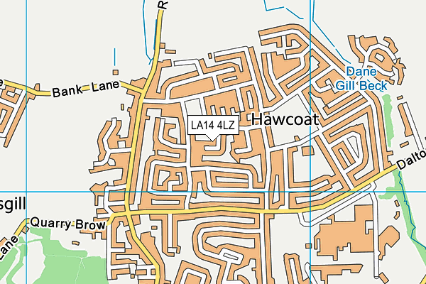 LA14 4LZ map - OS VectorMap District (Ordnance Survey)