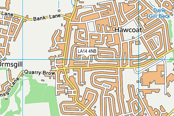 LA14 4NB map - OS VectorMap District (Ordnance Survey)