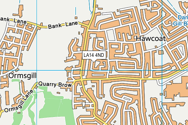 LA14 4ND map - OS VectorMap District (Ordnance Survey)