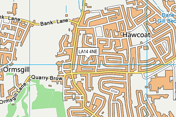 LA14 4NE map - OS VectorMap District (Ordnance Survey)