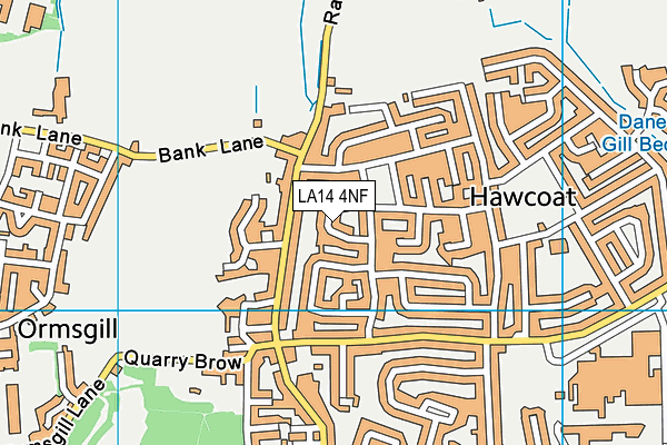 LA14 4NF map - OS VectorMap District (Ordnance Survey)