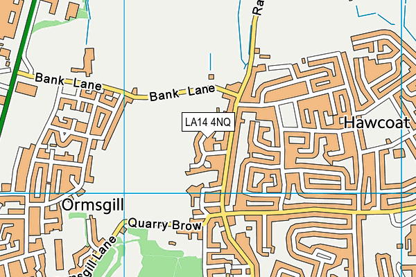 LA14 4NQ map - OS VectorMap District (Ordnance Survey)