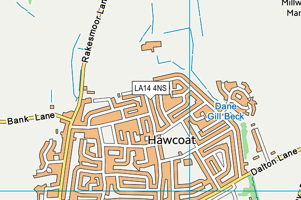LA14 4NS map - OS VectorMap District (Ordnance Survey)