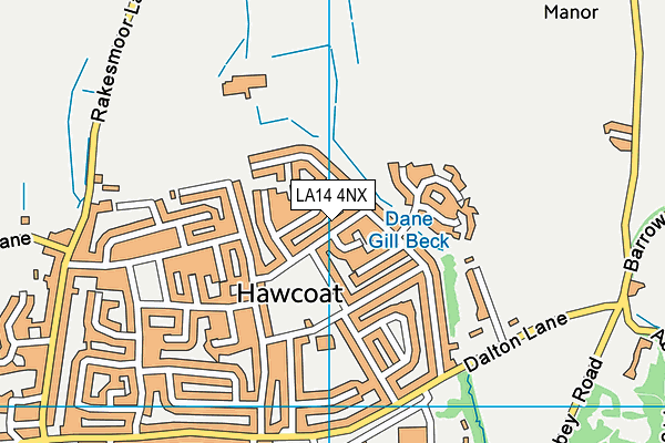 LA14 4NX map - OS VectorMap District (Ordnance Survey)
