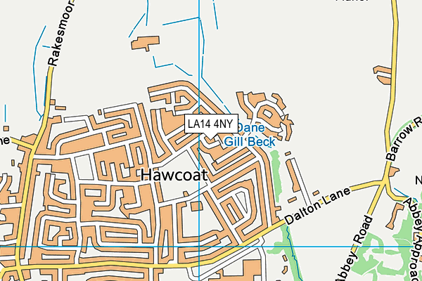 LA14 4NY map - OS VectorMap District (Ordnance Survey)