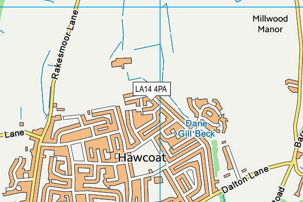 LA14 4PA map - OS VectorMap District (Ordnance Survey)