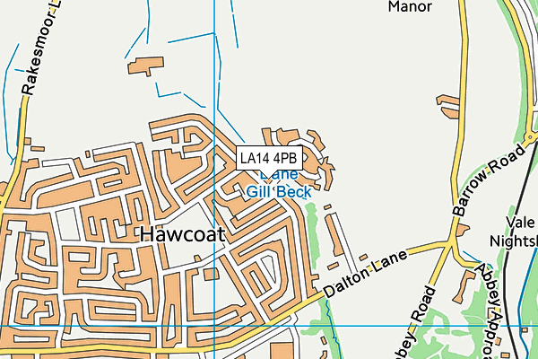 LA14 4PB map - OS VectorMap District (Ordnance Survey)
