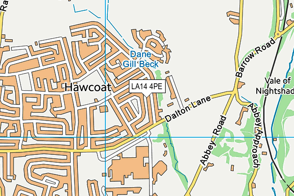 LA14 4PE map - OS VectorMap District (Ordnance Survey)