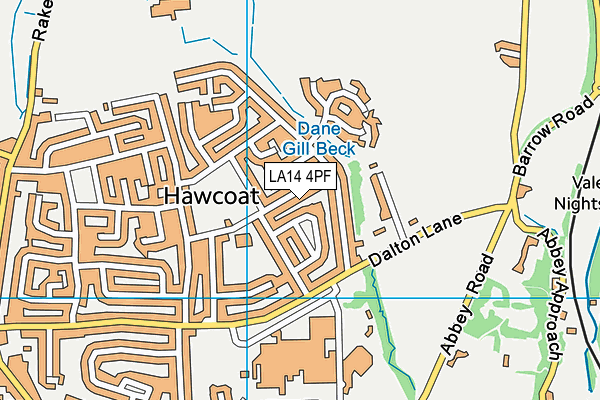 LA14 4PF map - OS VectorMap District (Ordnance Survey)