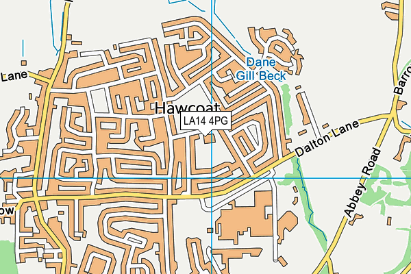 Dane Ghyll Community Primary School and Nursey map (LA14 4PG) - OS VectorMap District (Ordnance Survey)