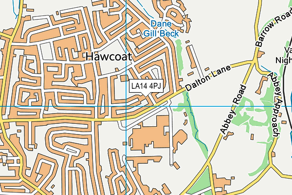 LA14 4PJ map - OS VectorMap District (Ordnance Survey)
