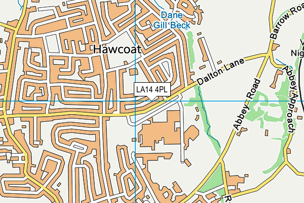 LA14 4PL map - OS VectorMap District (Ordnance Survey)
