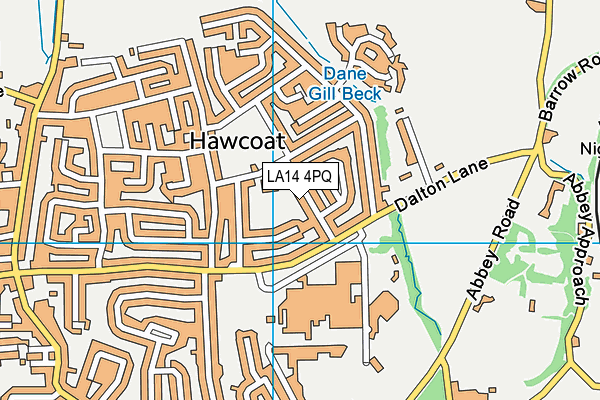 LA14 4PQ map - OS VectorMap District (Ordnance Survey)