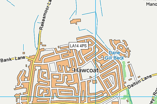LA14 4PS map - OS VectorMap District (Ordnance Survey)
