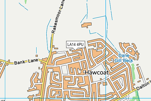 LA14 4PU map - OS VectorMap District (Ordnance Survey)