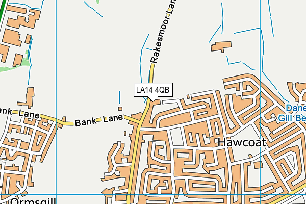 Rakesmoor Lane (Holker Old Boys Fc) map (LA14 4QB) - OS VectorMap District (Ordnance Survey)