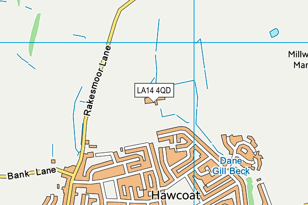 LA14 4QD map - OS VectorMap District (Ordnance Survey)