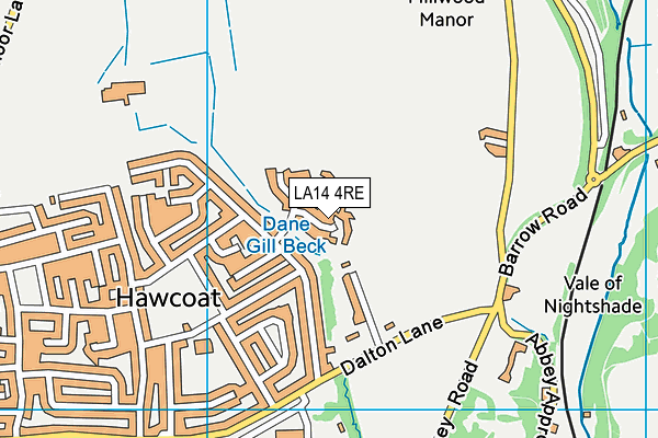 LA14 4RE map - OS VectorMap District (Ordnance Survey)