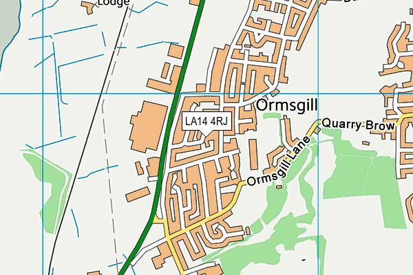 LA14 4RJ map - OS VectorMap District (Ordnance Survey)