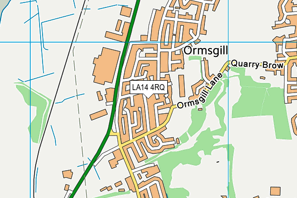 LA14 4RQ map - OS VectorMap District (Ordnance Survey)