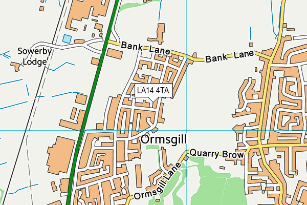 LA14 4TA map - OS VectorMap District (Ordnance Survey)