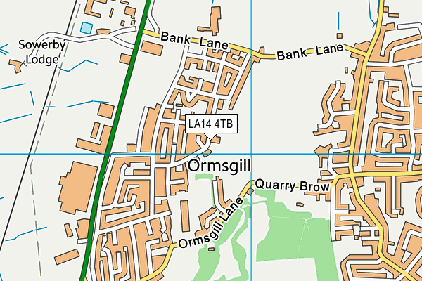 LA14 4TB map - OS VectorMap District (Ordnance Survey)