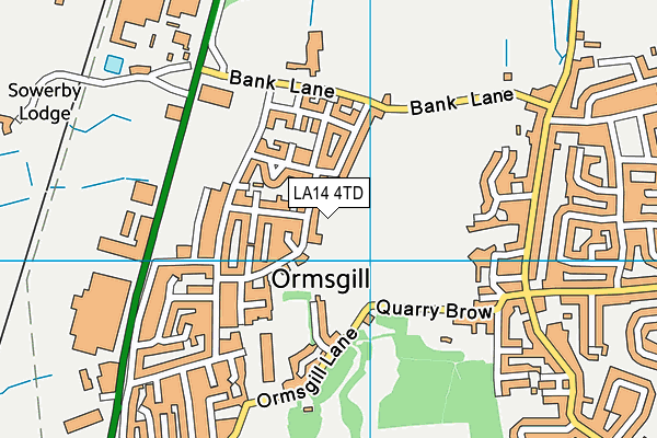 LA14 4TD map - OS VectorMap District (Ordnance Survey)