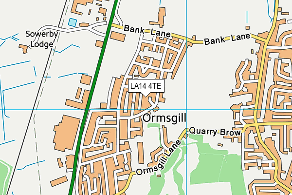 LA14 4TE map - OS VectorMap District (Ordnance Survey)