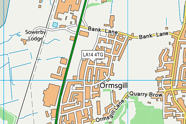 LA14 4TG map - OS VectorMap District (Ordnance Survey)