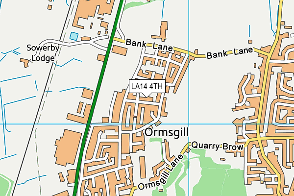 LA14 4TH map - OS VectorMap District (Ordnance Survey)
