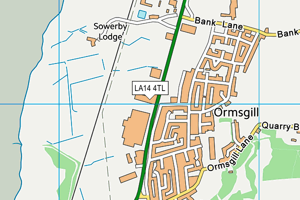 LA14 4TL map - OS VectorMap District (Ordnance Survey)