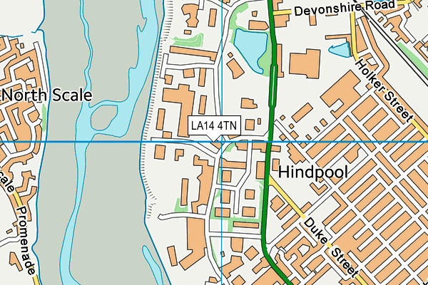 LA14 4TN map - OS VectorMap District (Ordnance Survey)