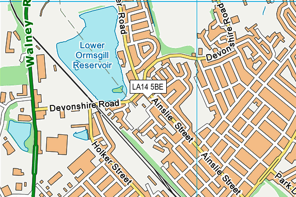 LA14 5BE map - OS VectorMap District (Ordnance Survey)