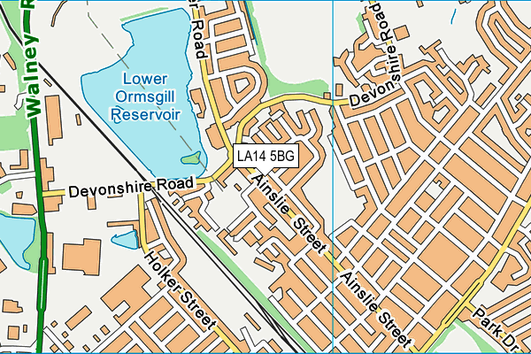 LA14 5BG map - OS VectorMap District (Ordnance Survey)