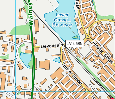 LA14 5BN map - OS VectorMap District (Ordnance Survey)
