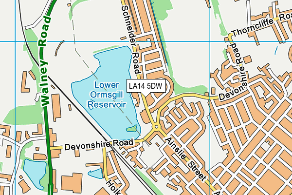 LA14 5DW map - OS VectorMap District (Ordnance Survey)