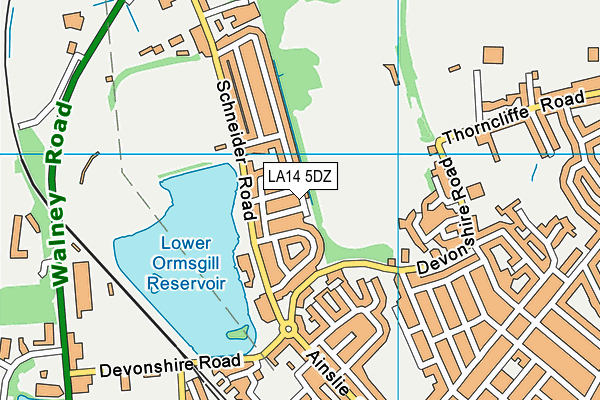 LA14 5DZ map - OS VectorMap District (Ordnance Survey)