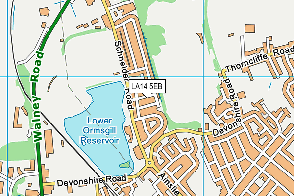 LA14 5EB map - OS VectorMap District (Ordnance Survey)