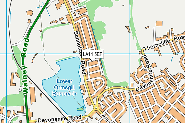 LA14 5EF map - OS VectorMap District (Ordnance Survey)
