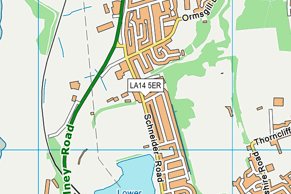 LA14 5ER map - OS VectorMap District (Ordnance Survey)