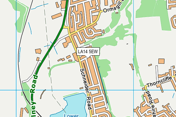 LA14 5EW map - OS VectorMap District (Ordnance Survey)