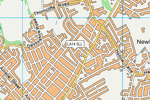 LA14 5LL map - OS VectorMap District (Ordnance Survey)