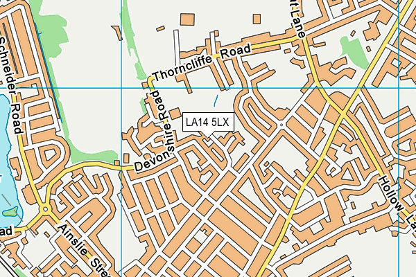 LA14 5LX map - OS VectorMap District (Ordnance Survey)
