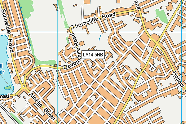 LA14 5NB map - OS VectorMap District (Ordnance Survey)