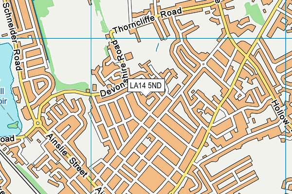LA14 5ND map - OS VectorMap District (Ordnance Survey)