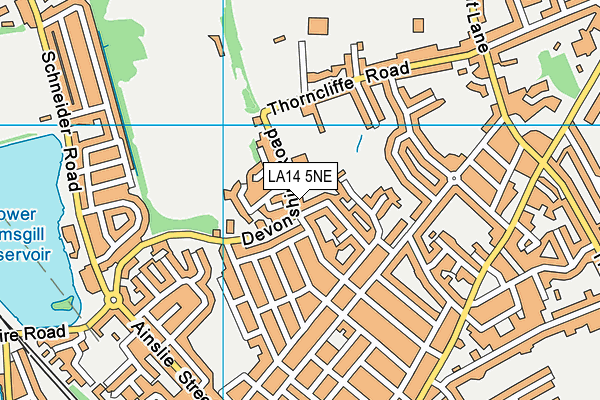 LA14 5NE map - OS VectorMap District (Ordnance Survey)