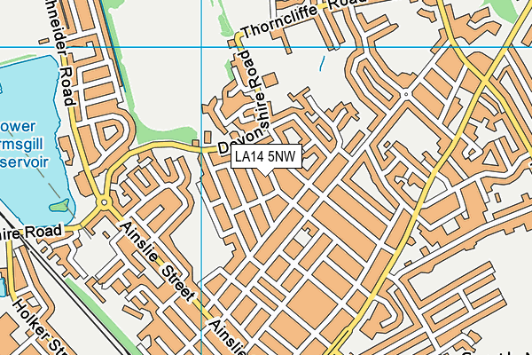 LA14 5NW map - OS VectorMap District (Ordnance Survey)