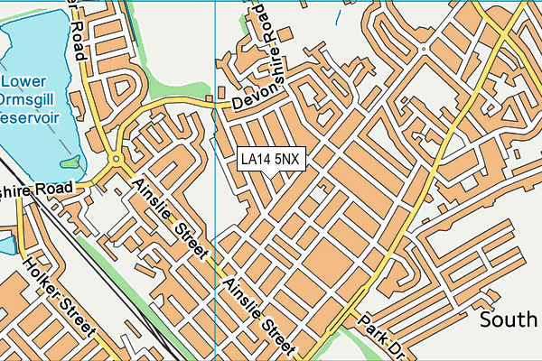 LA14 5NX map - OS VectorMap District (Ordnance Survey)