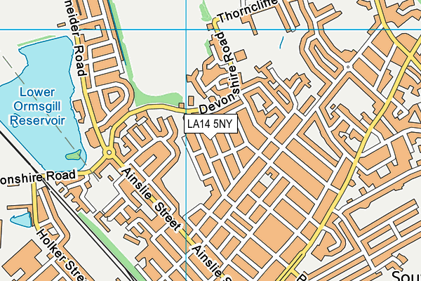 LA14 5NY map - OS VectorMap District (Ordnance Survey)