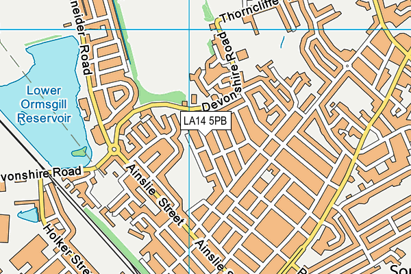 LA14 5PB map - OS VectorMap District (Ordnance Survey)